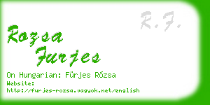 rozsa furjes business card