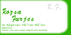 rozsa furjes business card